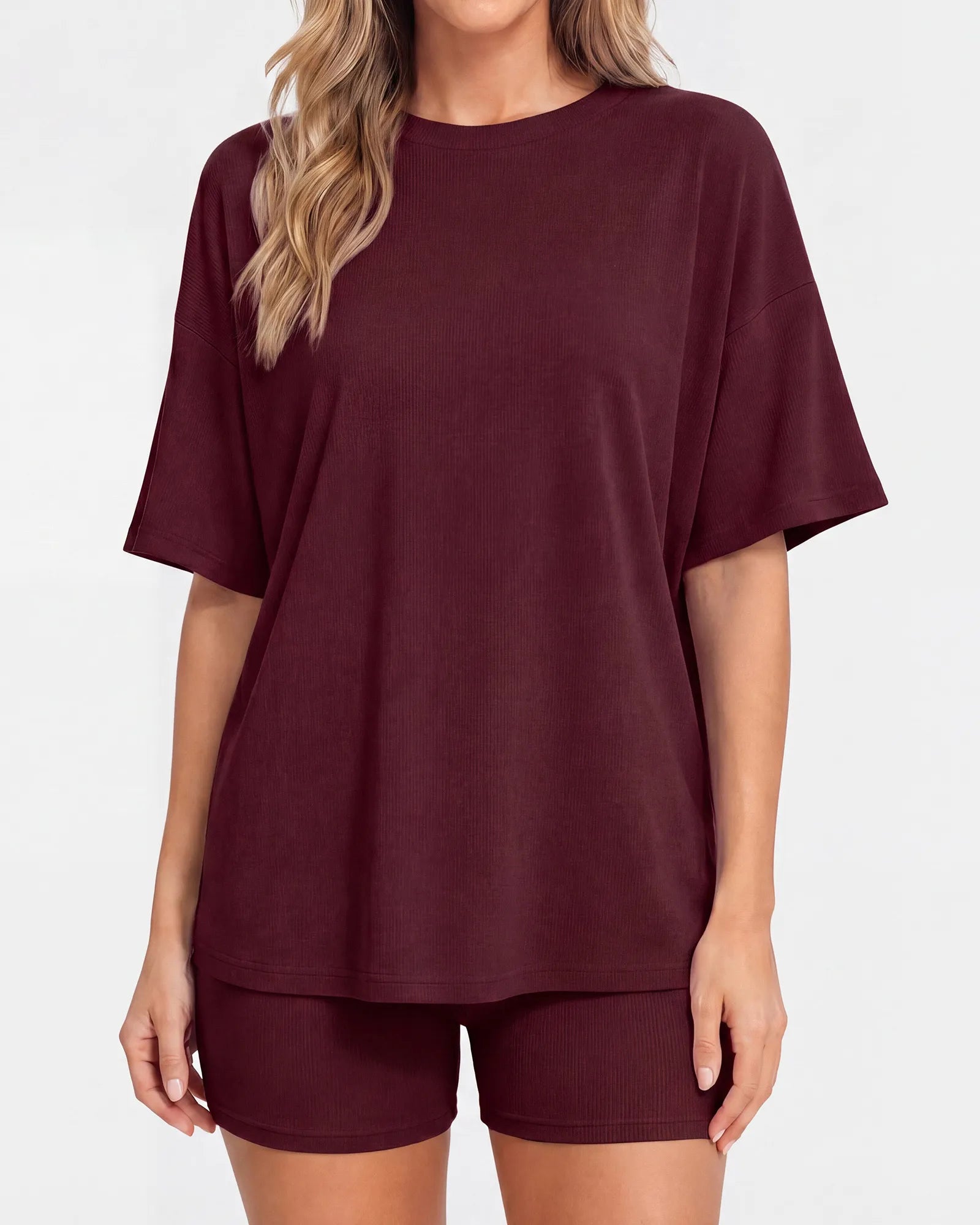 Oversized Crewneck Split Hem Lounge Set