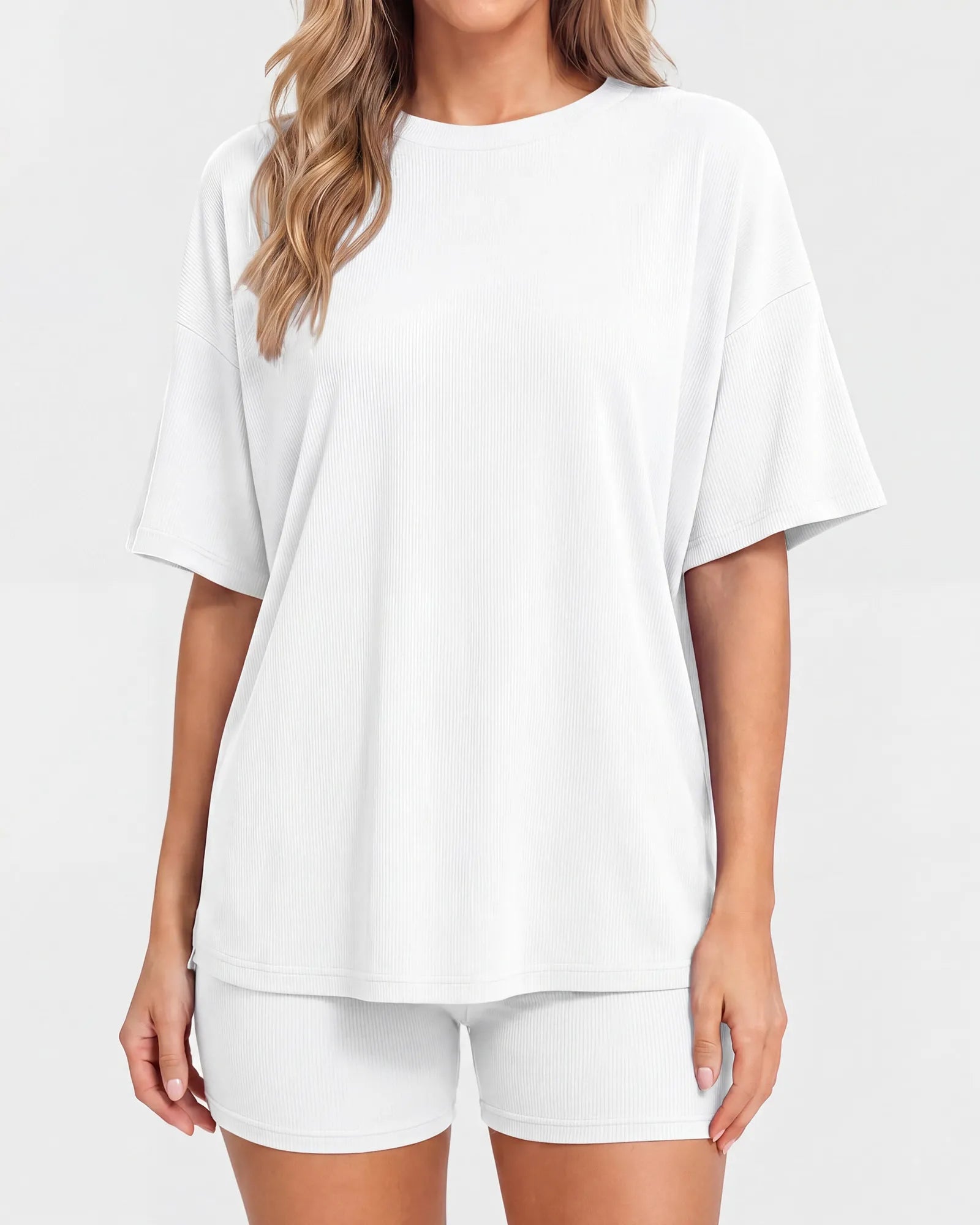 Oversized Crewneck Split Hem Lounge Set