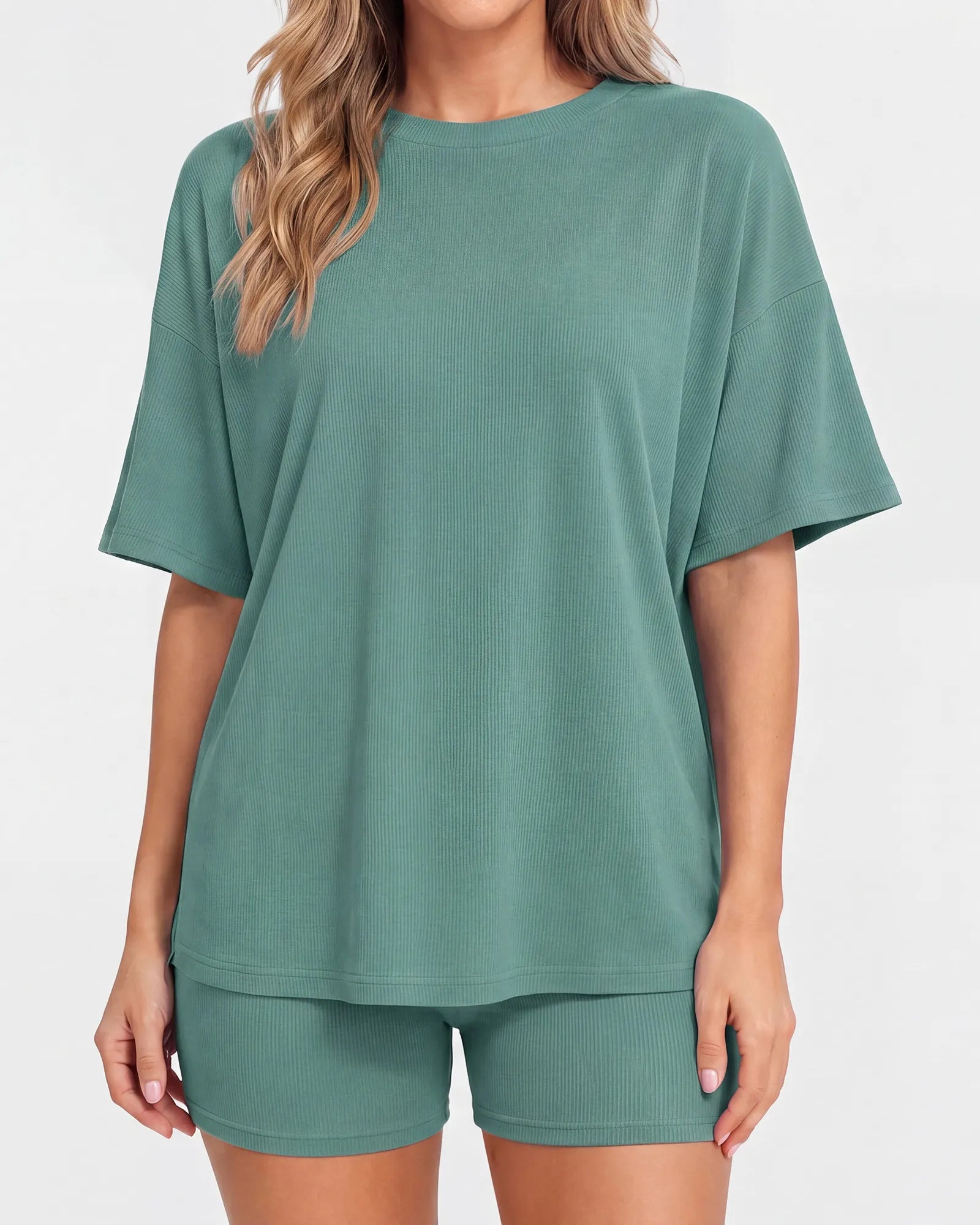 Oversized Crewneck Split Hem Lounge Set