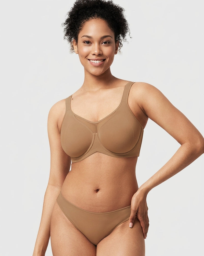 Full-Coverage Unlined Minimizer Underwire Bra