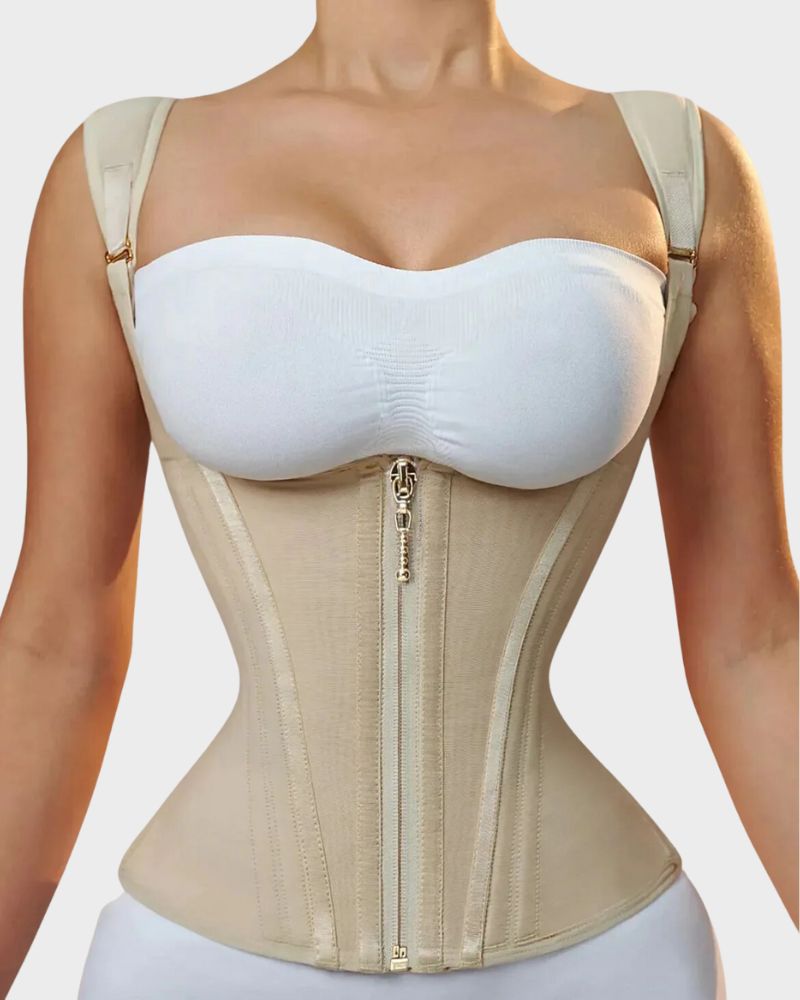 LilyCurve Double Waistband Corset Vest Waist Trainer in BK
