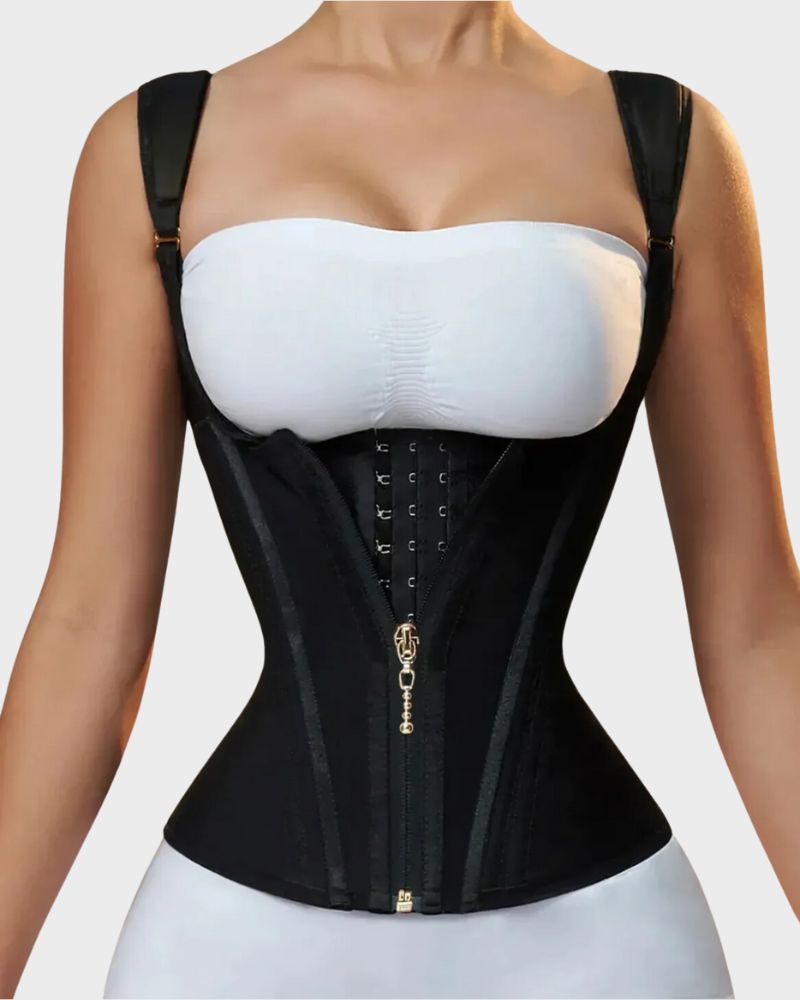 LilyCurve Double Waistband Corset Vest Waist Trainer in BK