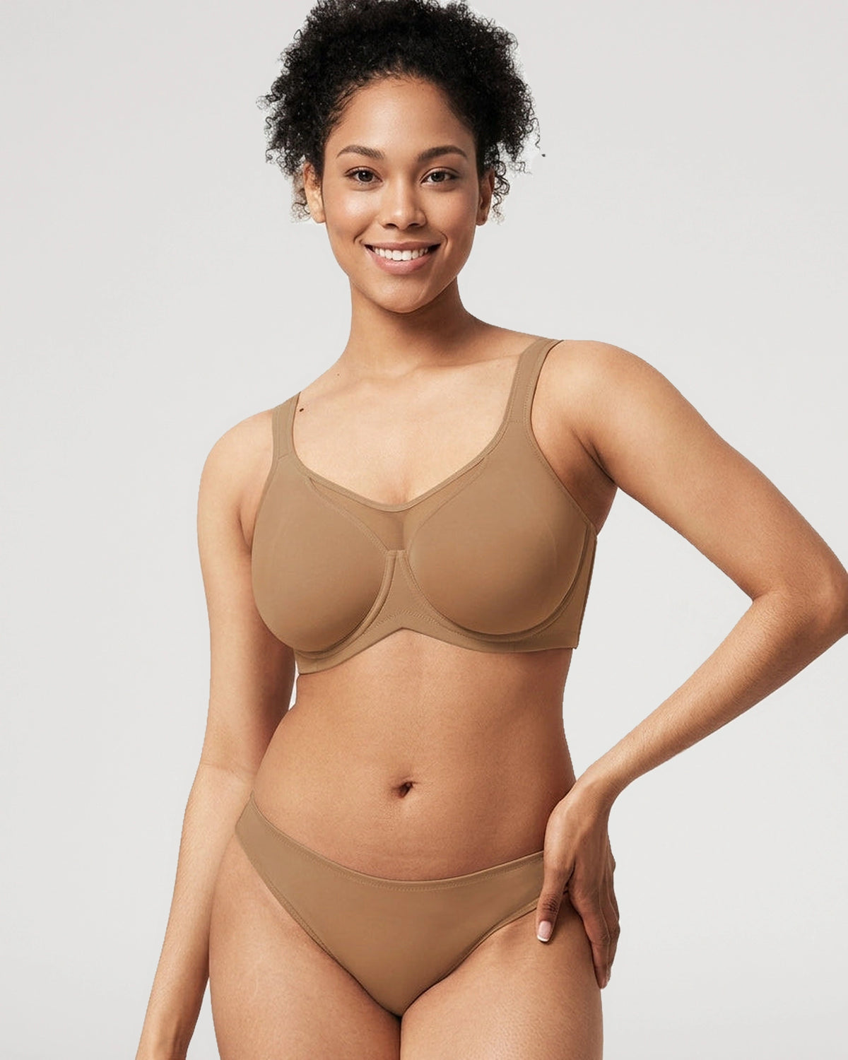Front fit view of the Full Coverage Unlined Minimizer Underwire Bra | LilyCurve