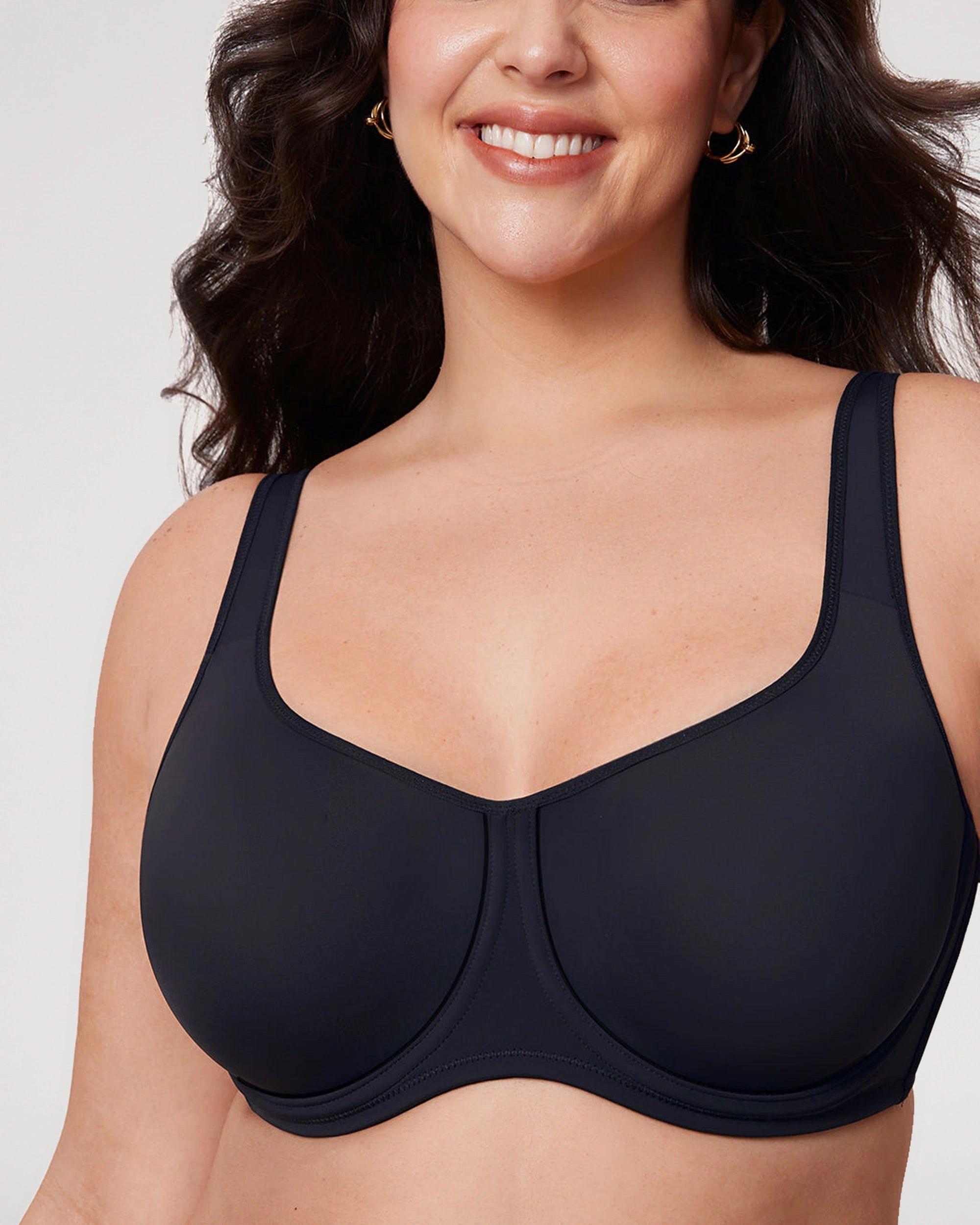 Front fit view of the Unlined Underwire Full Coverage Bra | LilyCurve