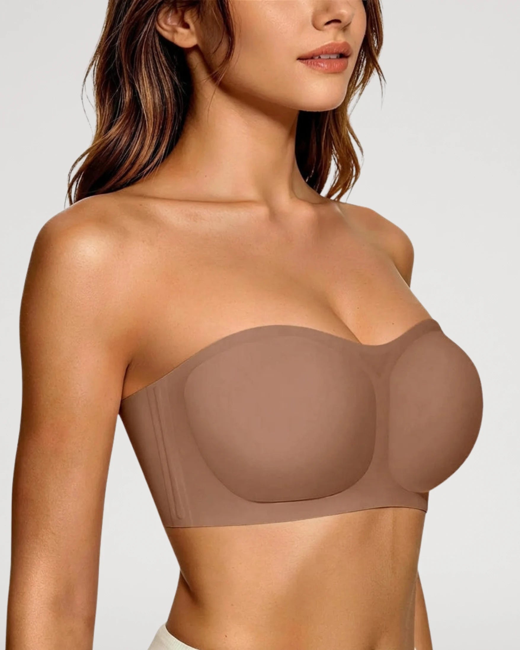 Soutien-gorge sans bretelles sans couture, sans armatures, antidérapant, push-up, en gel
