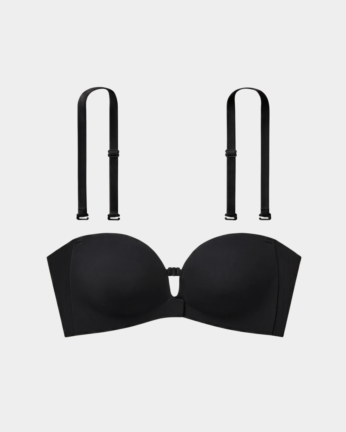 Soutien-gorge sans bretelles rembourré, sans armatures, à fermeture avant