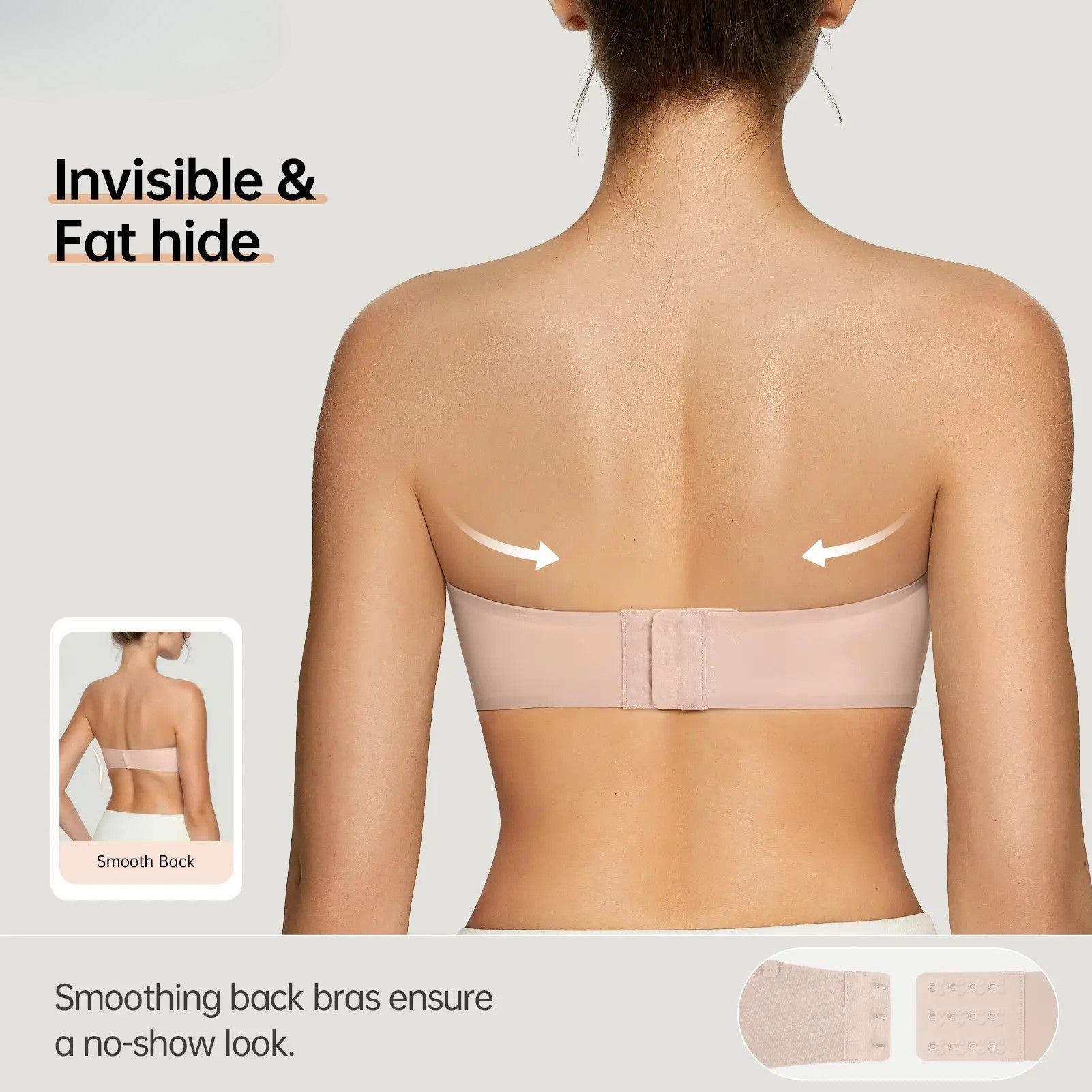 Seamless Strapless Bra Wireless Anti-Slip Push Up Jelly Bra