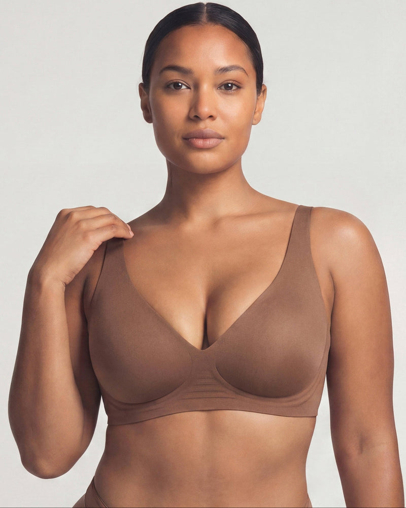 Seamless Wireless Plunge Push-Up Jelly Bra
