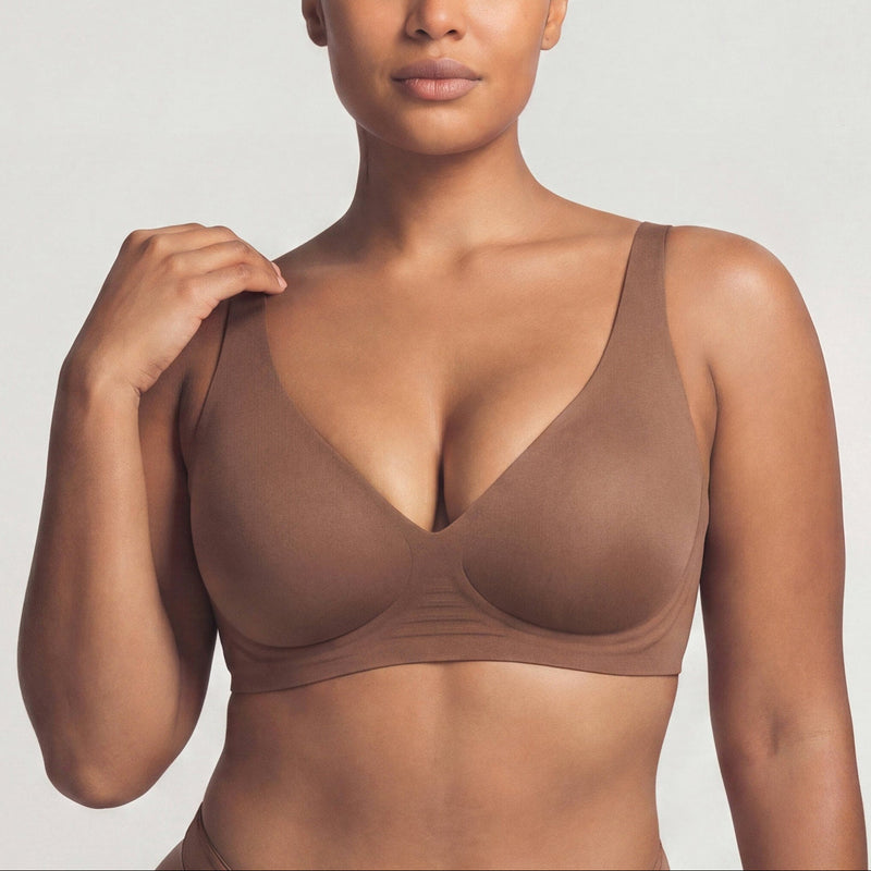 Seamless Wireless Plunge Push-Up Jelly Bra