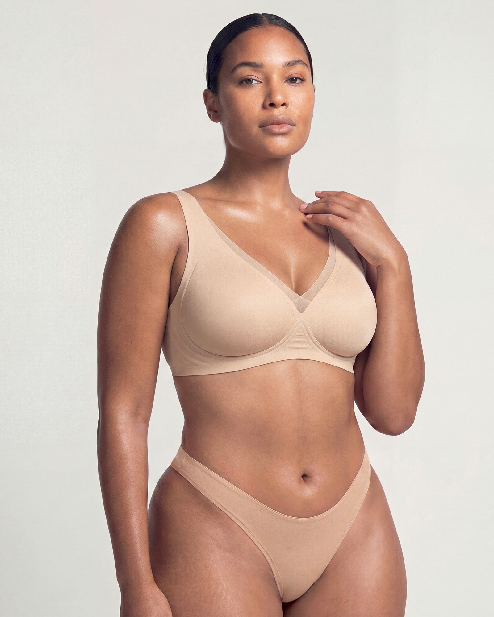 Plunge Mesh Wireless Jelly Seamless Push-Up Bra
