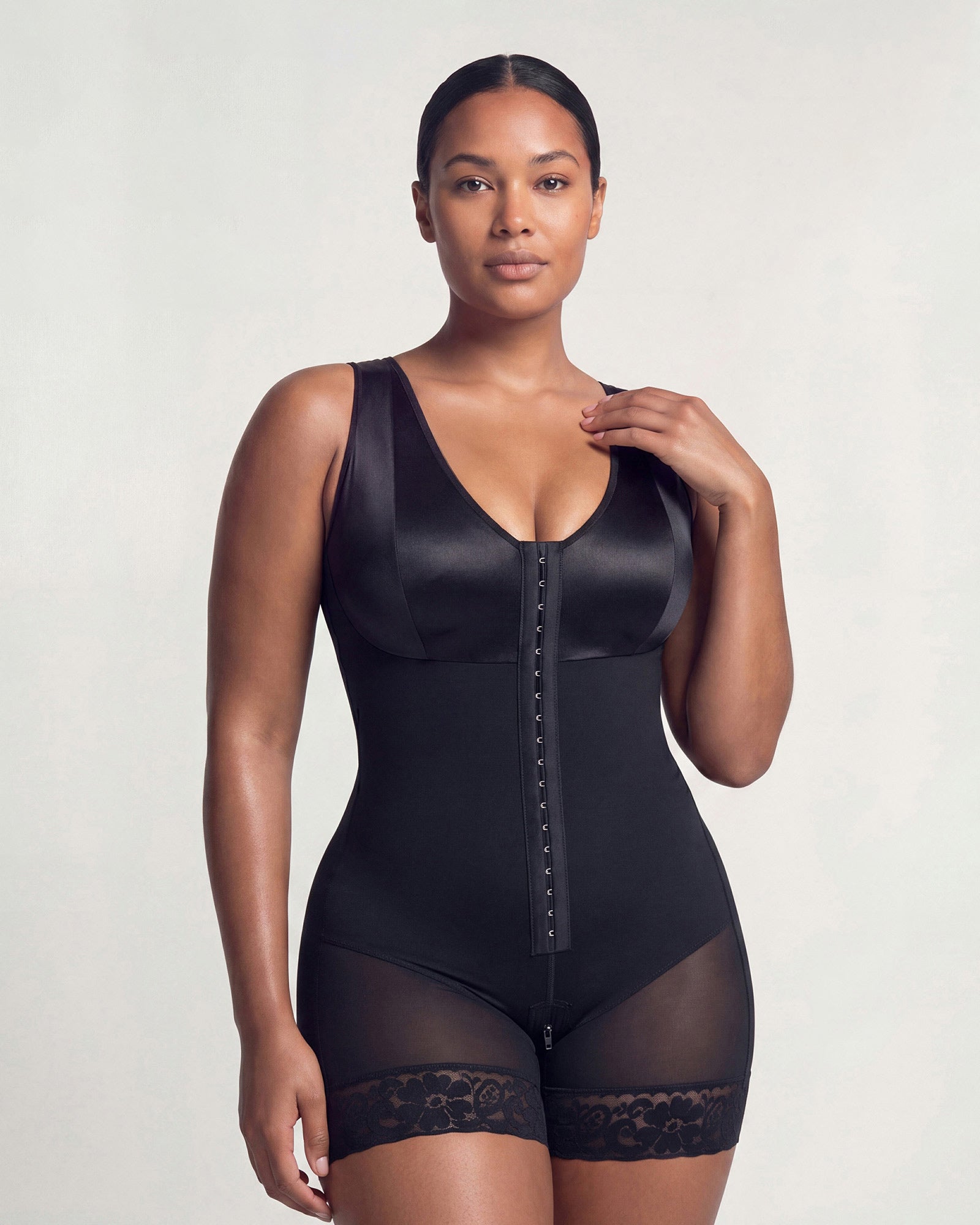Extra Firm Post Surgery Full Body Shaper Zipper Crotch Fajas