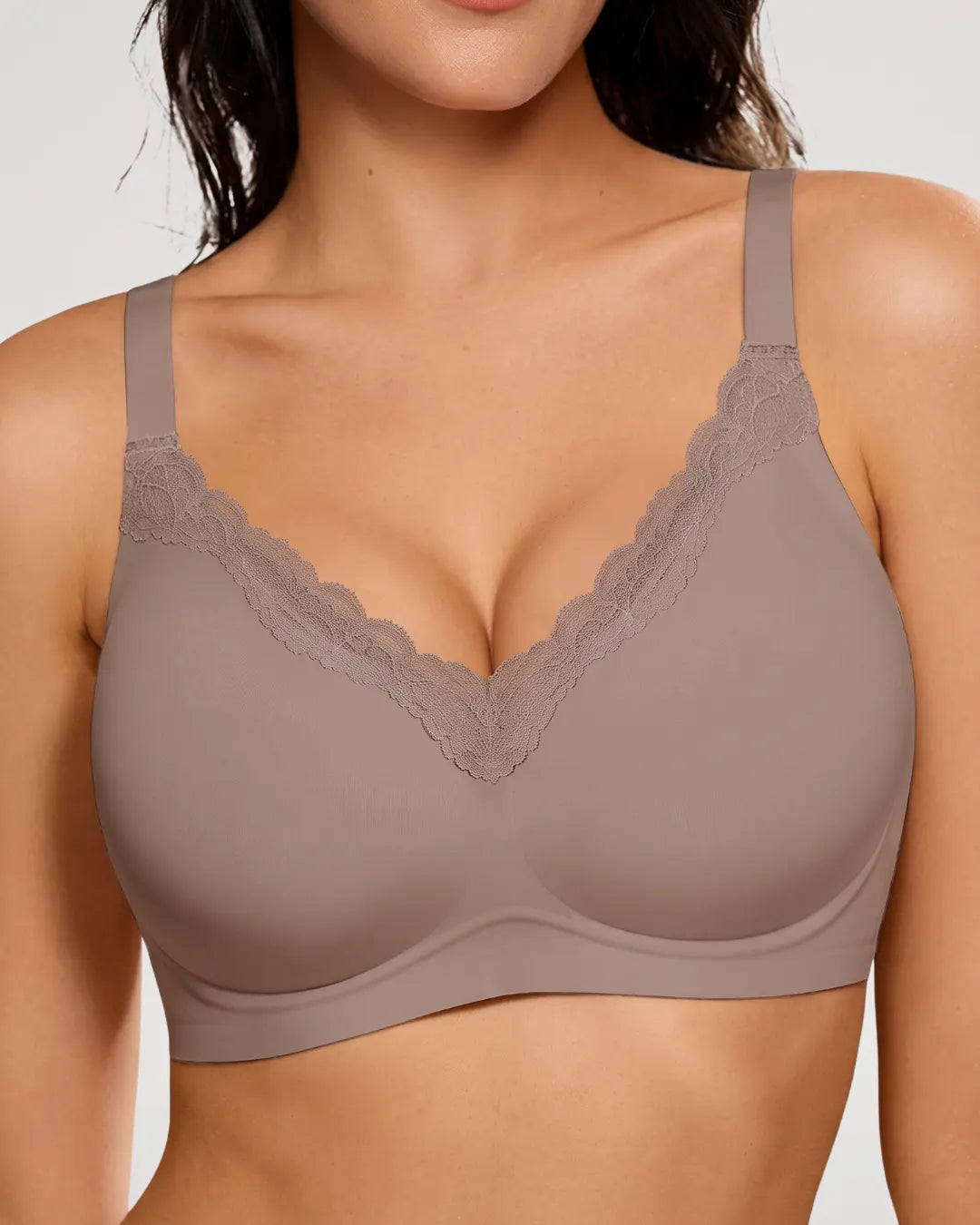 Lace Plunge Wireless Jelly Support Bra