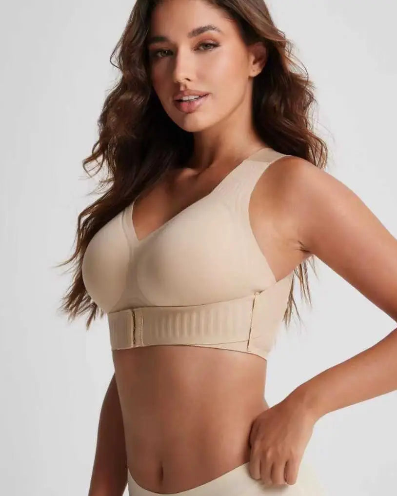 Seamless Front-Closure Wireless Posture Bra