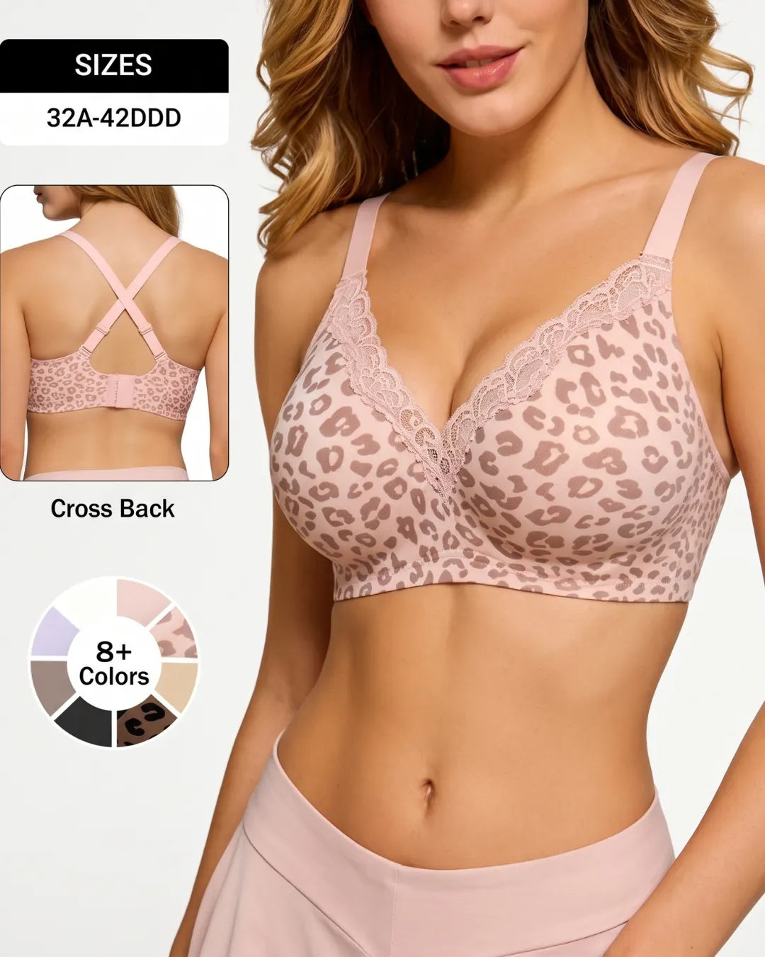 Lace Plunge Wireless Jelly Support Bra