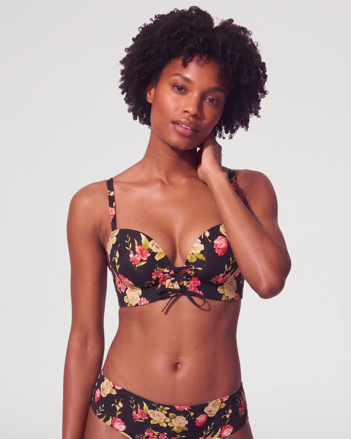 Wireless Front Lace-Up Push-Up Bra