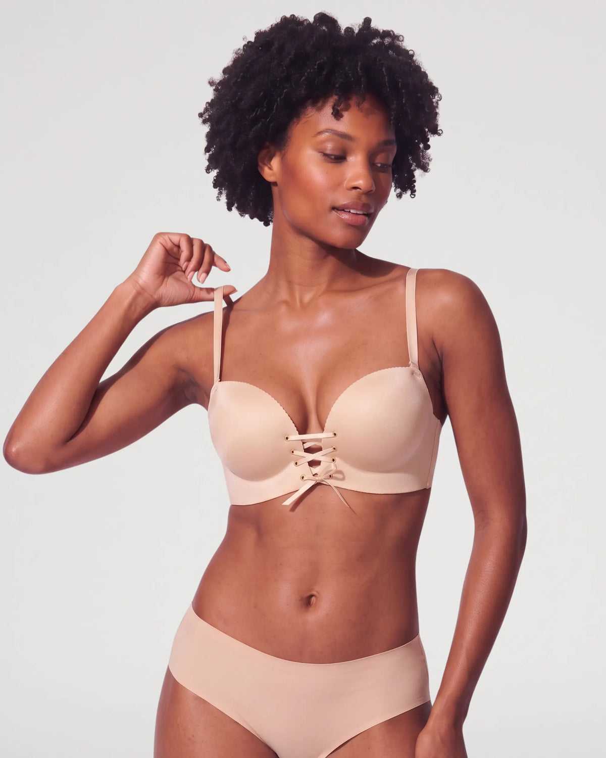 Wireless Front Lace-Up Push-Up Bra