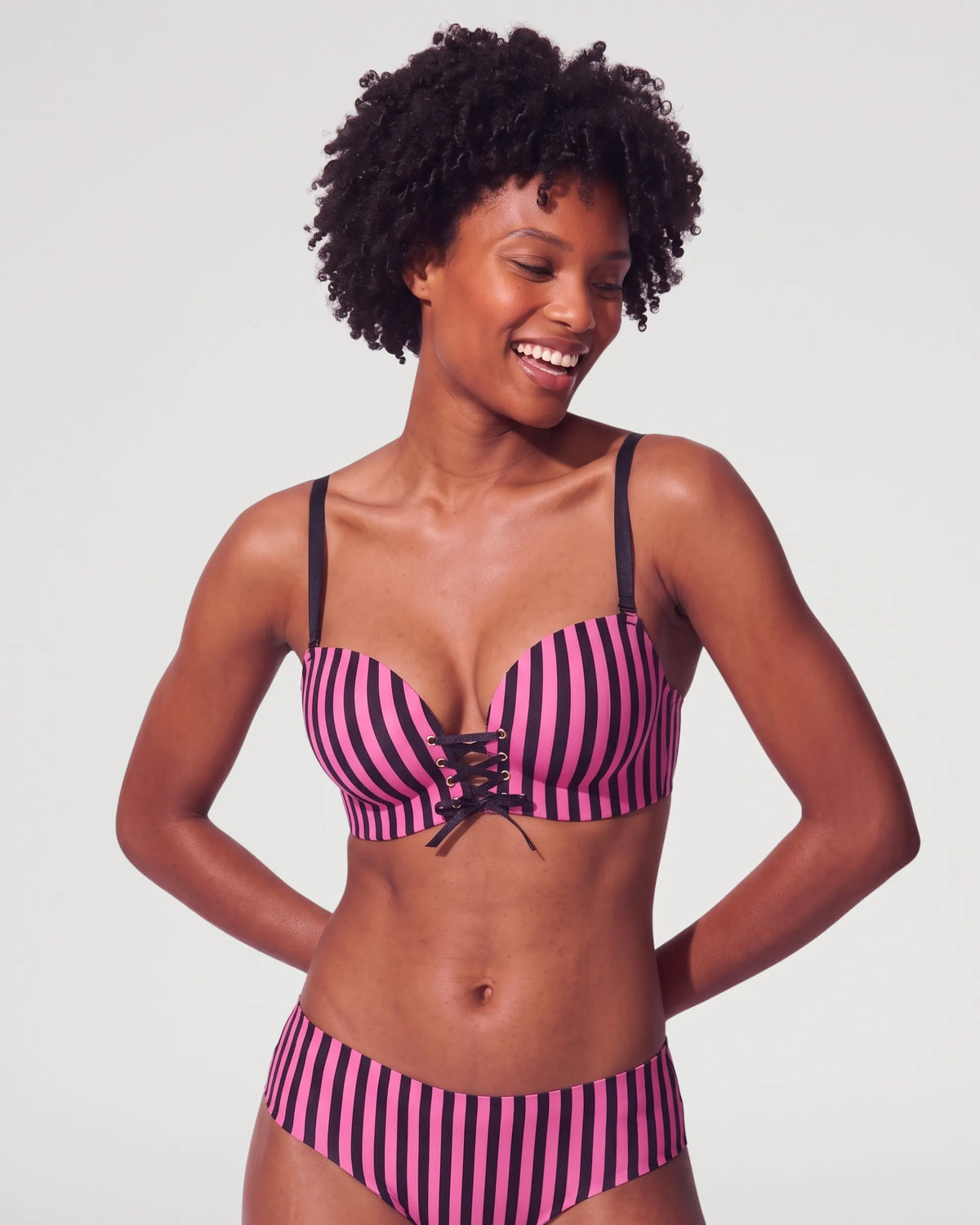 Wireless Front Lace-Up Push-Up Bra