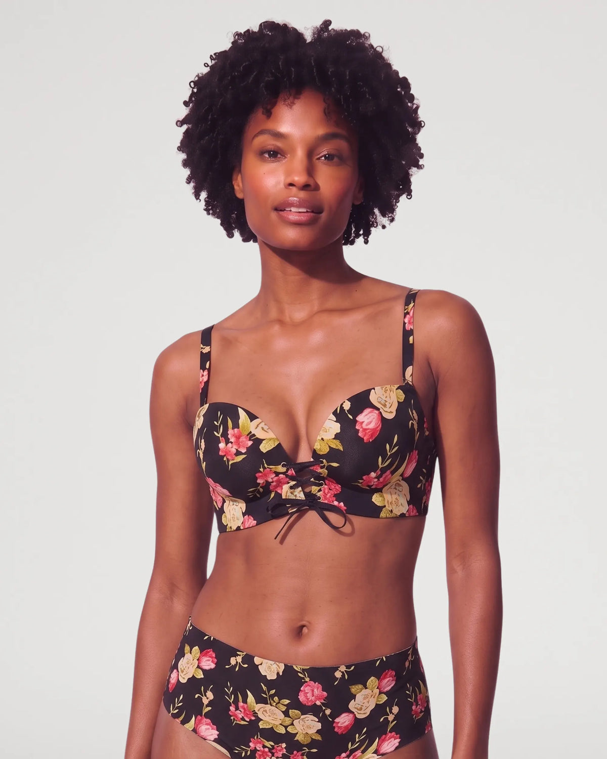 Wireless Front Lace-Up Push-Up Bra