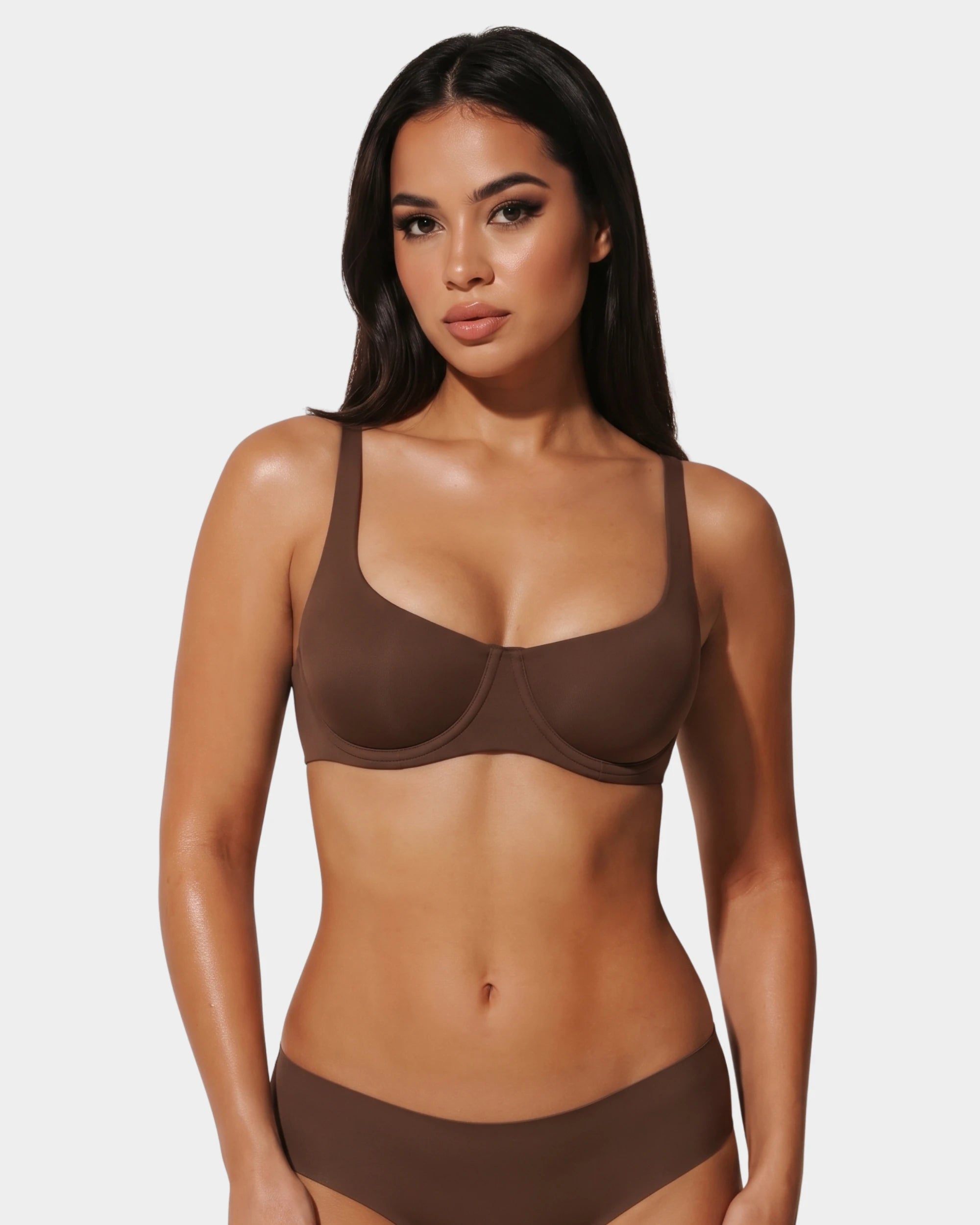 Soutien-gorge balconnet sans couture et sans doublure à armatures
