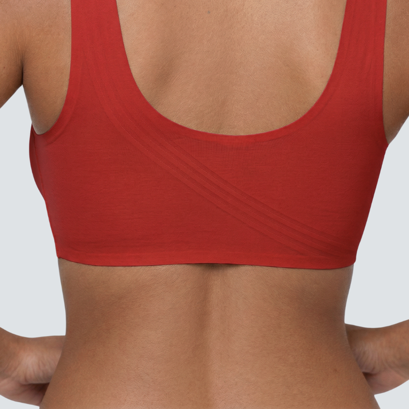 Wireless Smooth Back Jelly Bra - Red / L