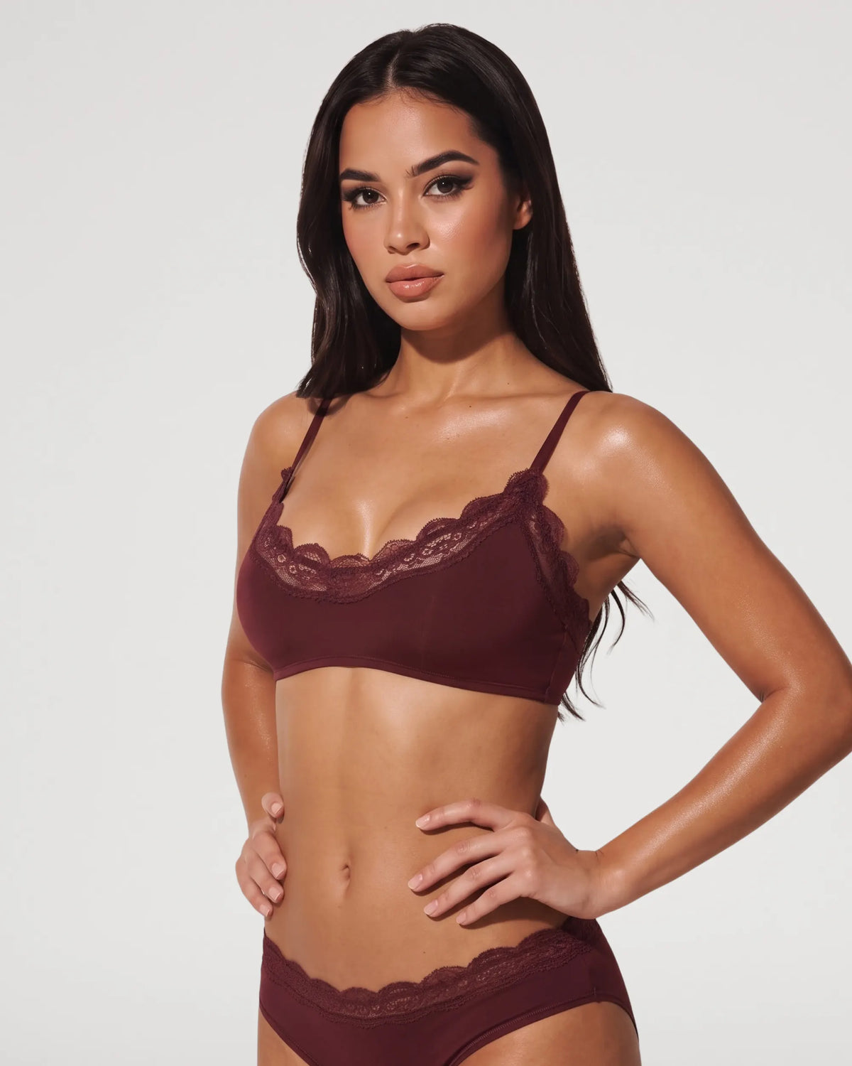 Lace Trim Unlined Wirefree Pull-On Bralette
