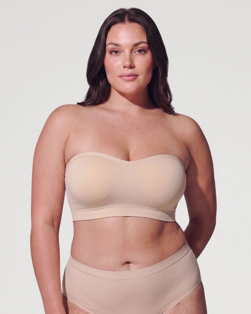 Front fit view of the Seamless Wireless Strapless Bandeau Bra | LilyCurve