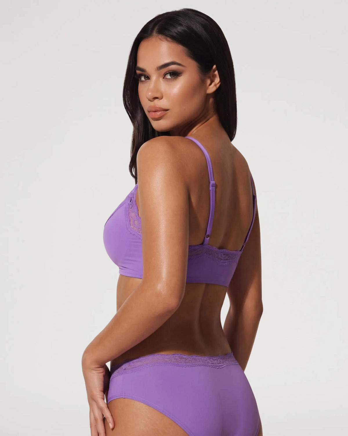 Lace Trim Unlined Wirefree Pull-On Bralette