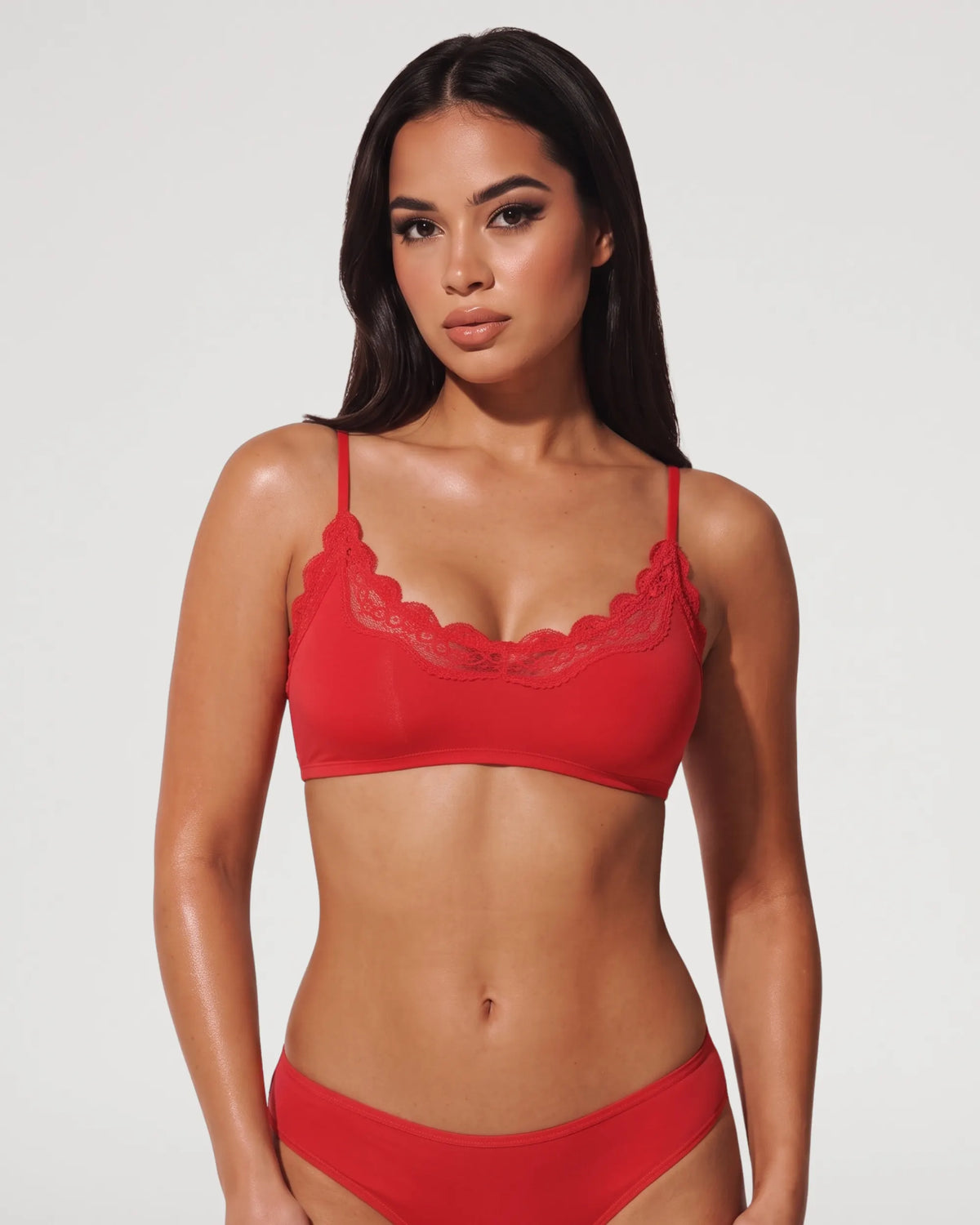 Lace Trim Unlined Wirefree Pull-On Bralette
