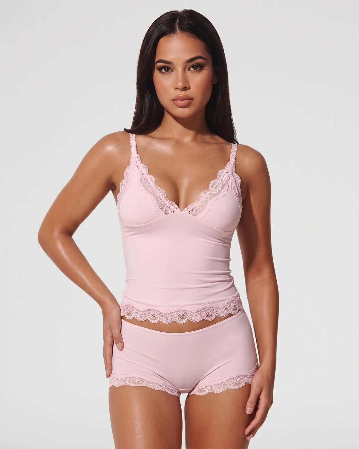 Plunge Cami Top & Boy Shorts Set