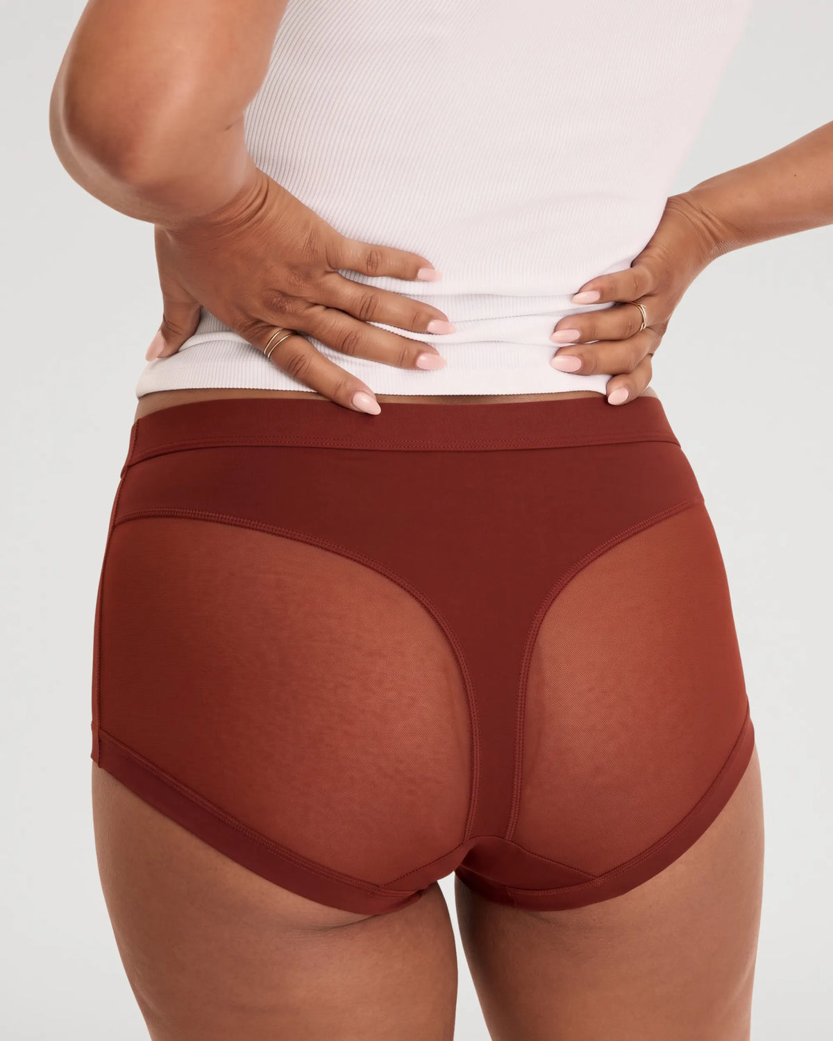 High-Waist Mesh Panel Butt-Lifting Briefs