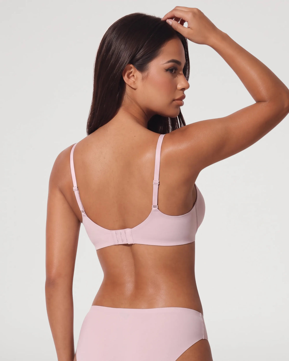 Nude Pink Seamless Molded Push Up Wireless Balconette Bra