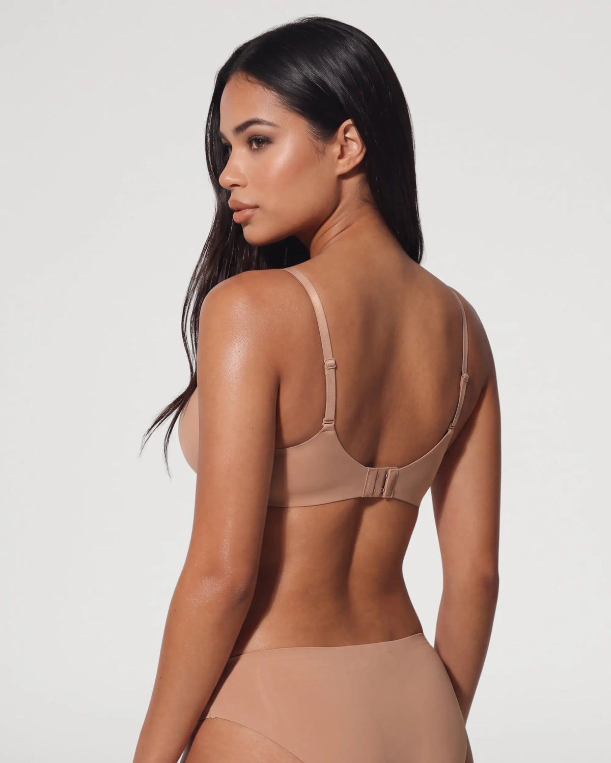 Gravel Beige Seamless Molded Push Up Wireless Balconette Bra