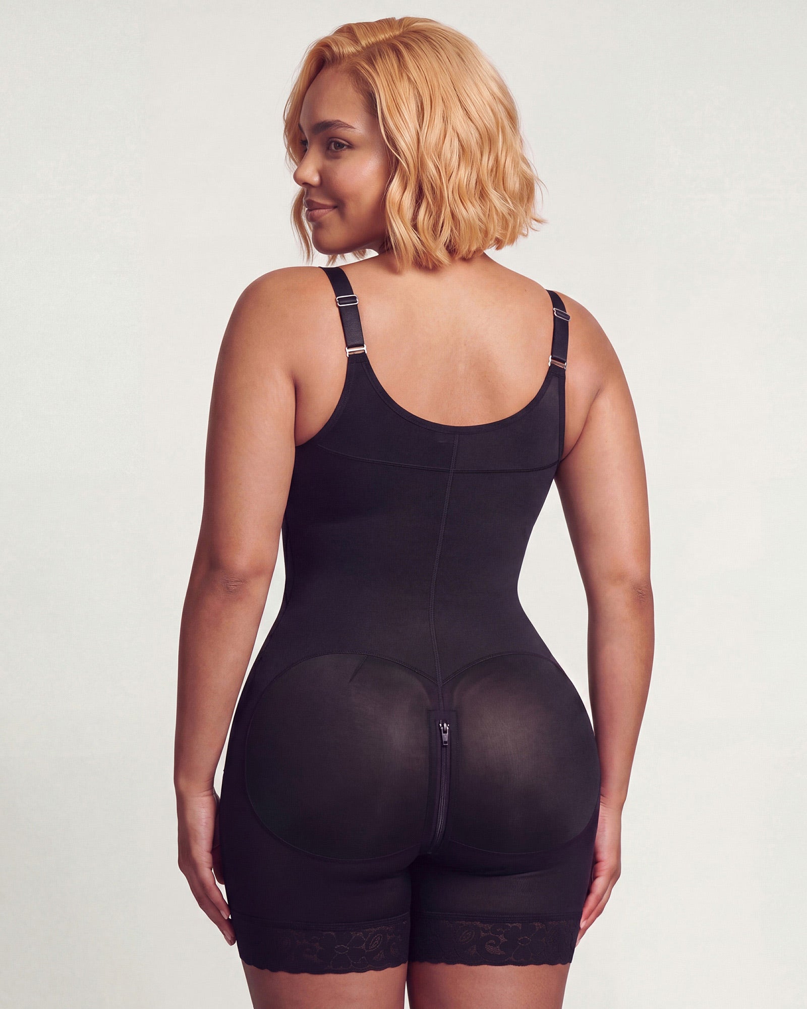Low Cut Zipper Crotch Full Body Extra Firm Compression Shaper Fajas