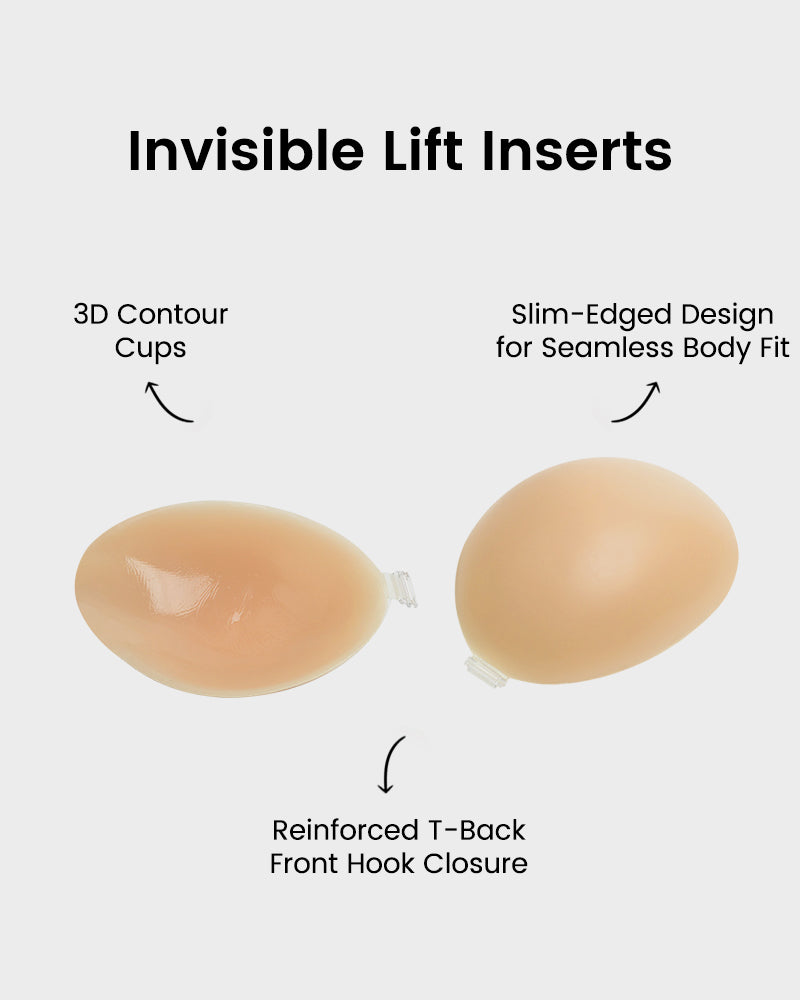 LilyCurve Front Closure Silicone Self-Adhesive Invisible Bra (2 pairs) in BN