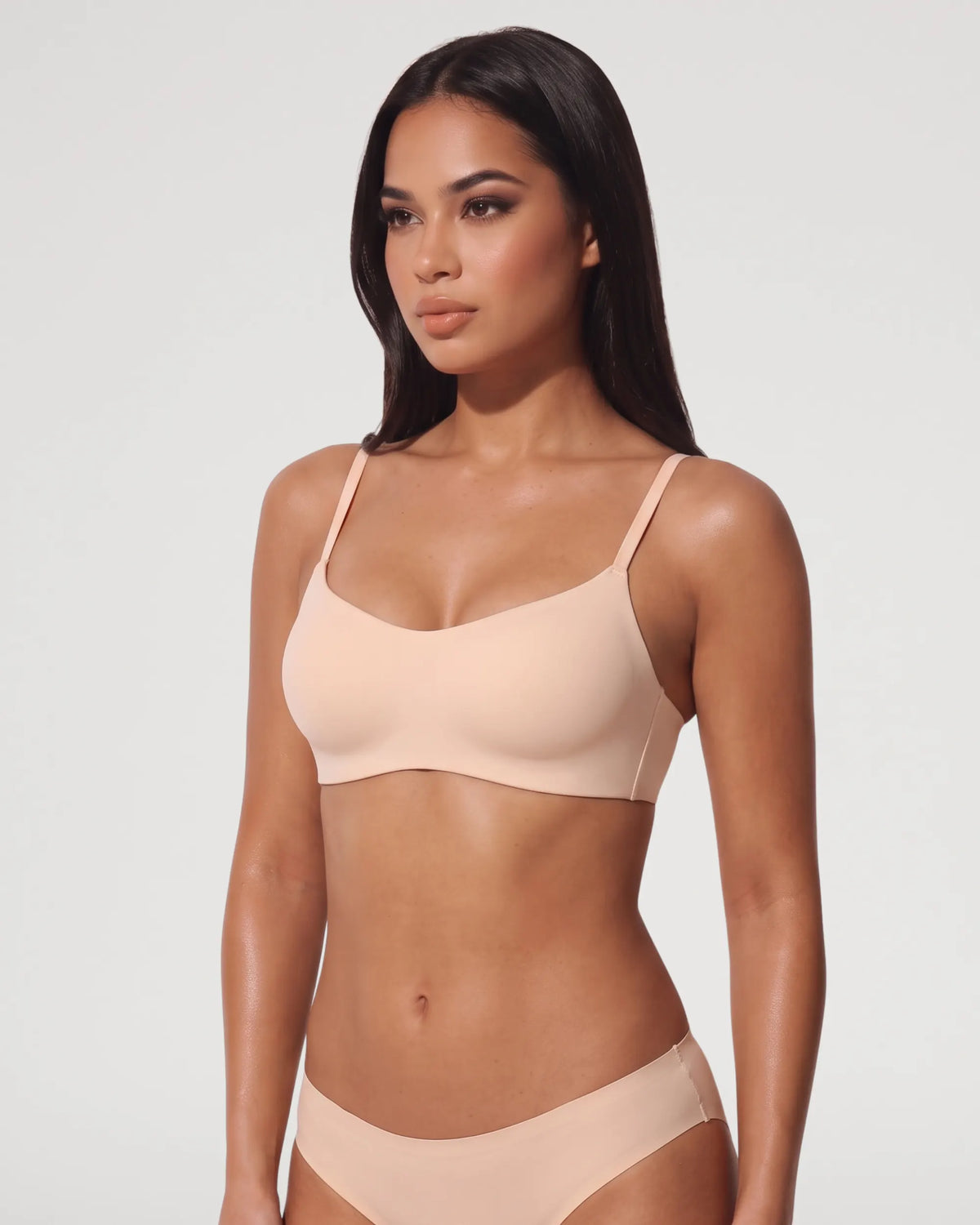 Nude Seamless Molded Push Up Wireless Balconette Bra