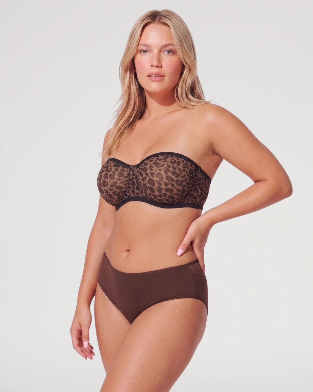 Sheer Mesh Unlined Underwire Strapless Balconette Bra