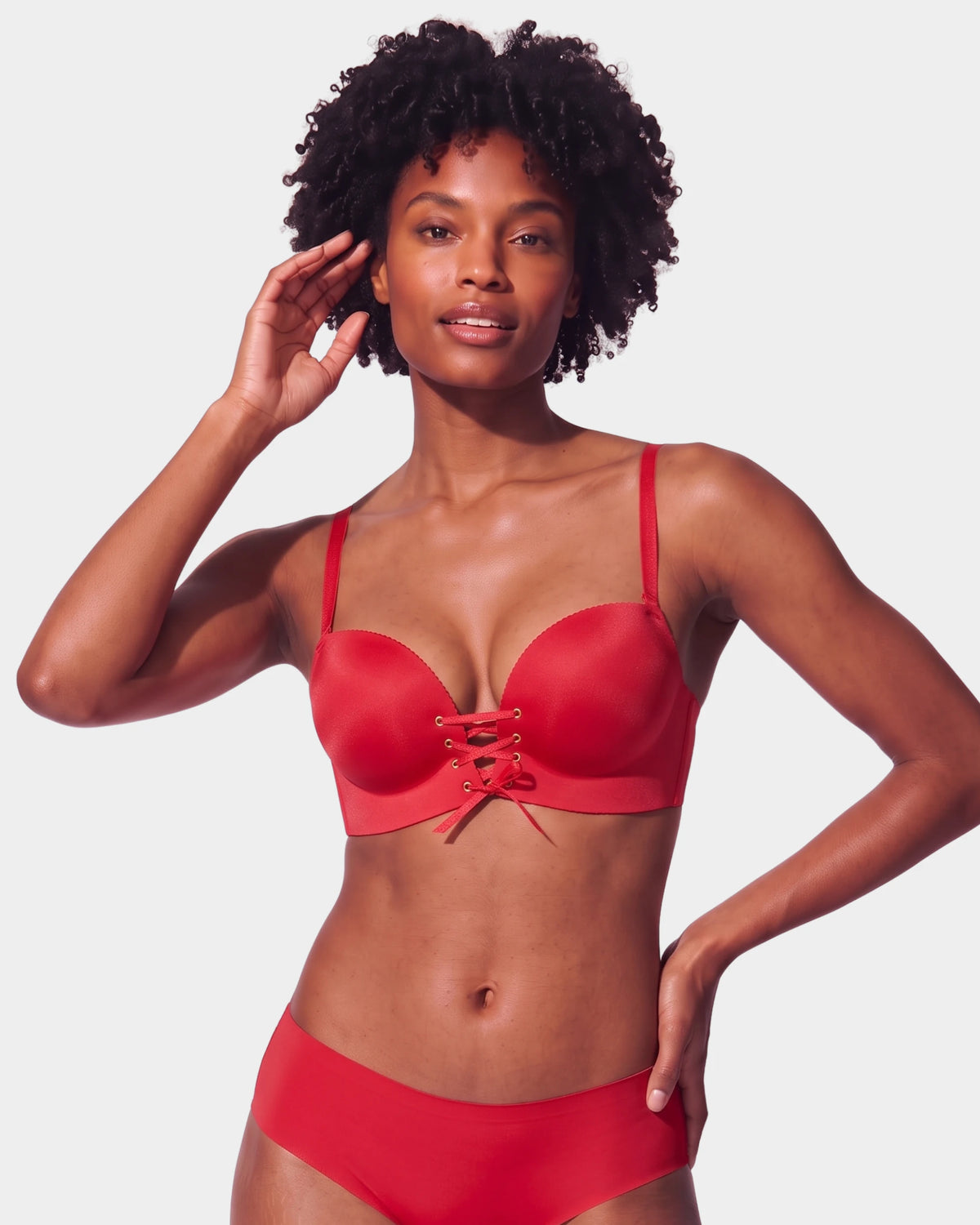 Wireless Front Lace-Up Push-Up Bra