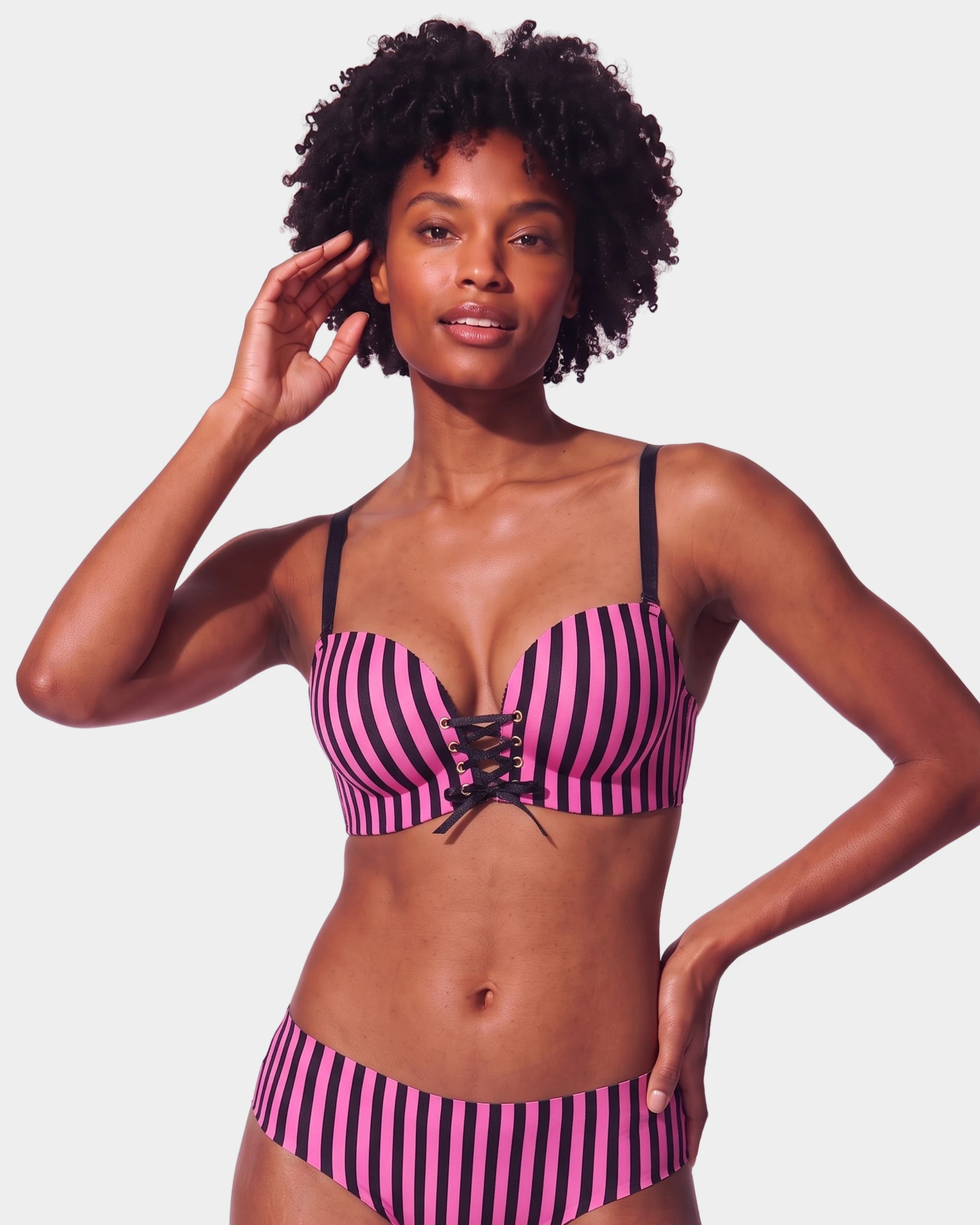 Wireless Front Lace-Up Push-Up Bra
