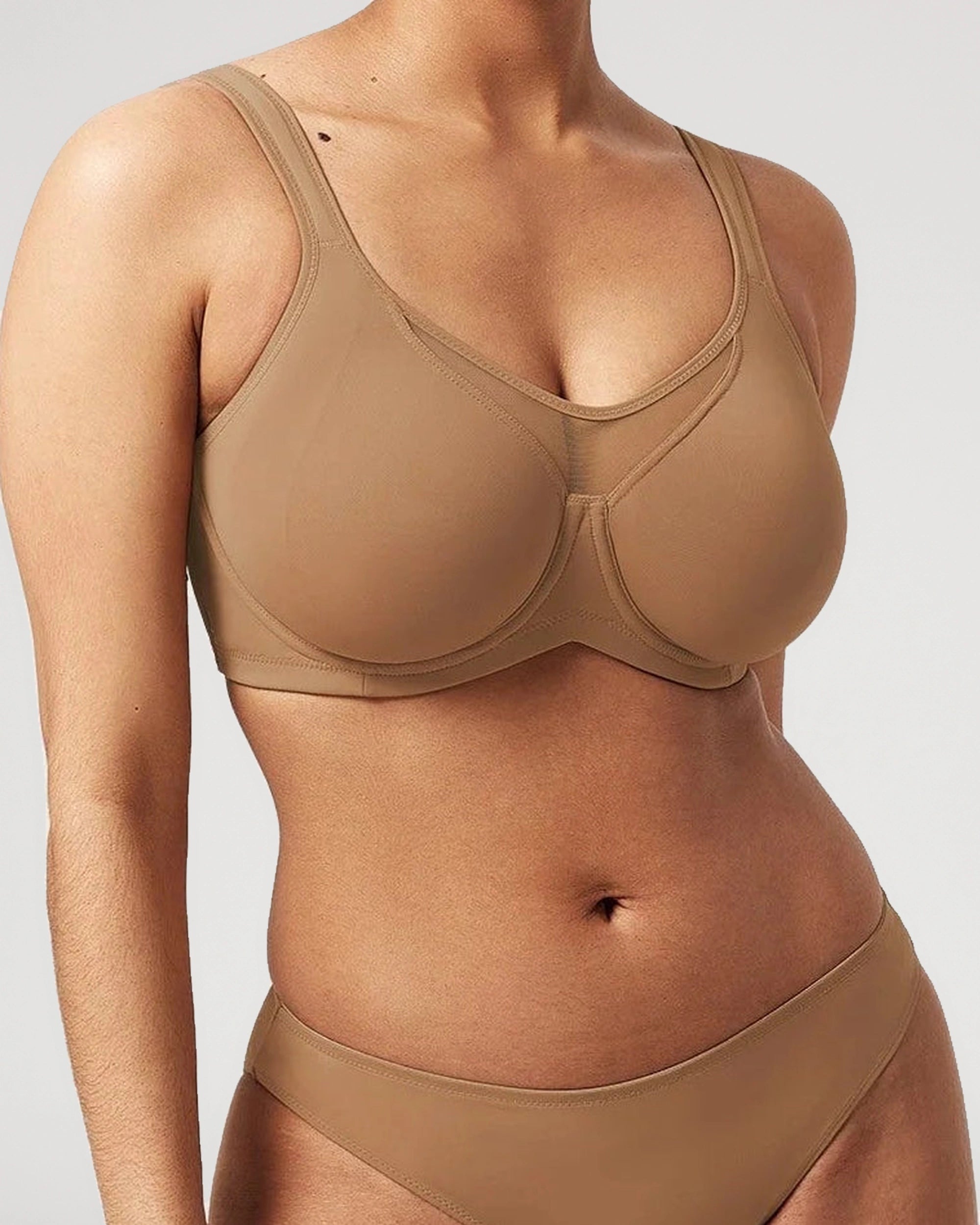 Fabric and finish detail on the Full Coverage Unlined Minimizer Underwire Bra | LilyCurve