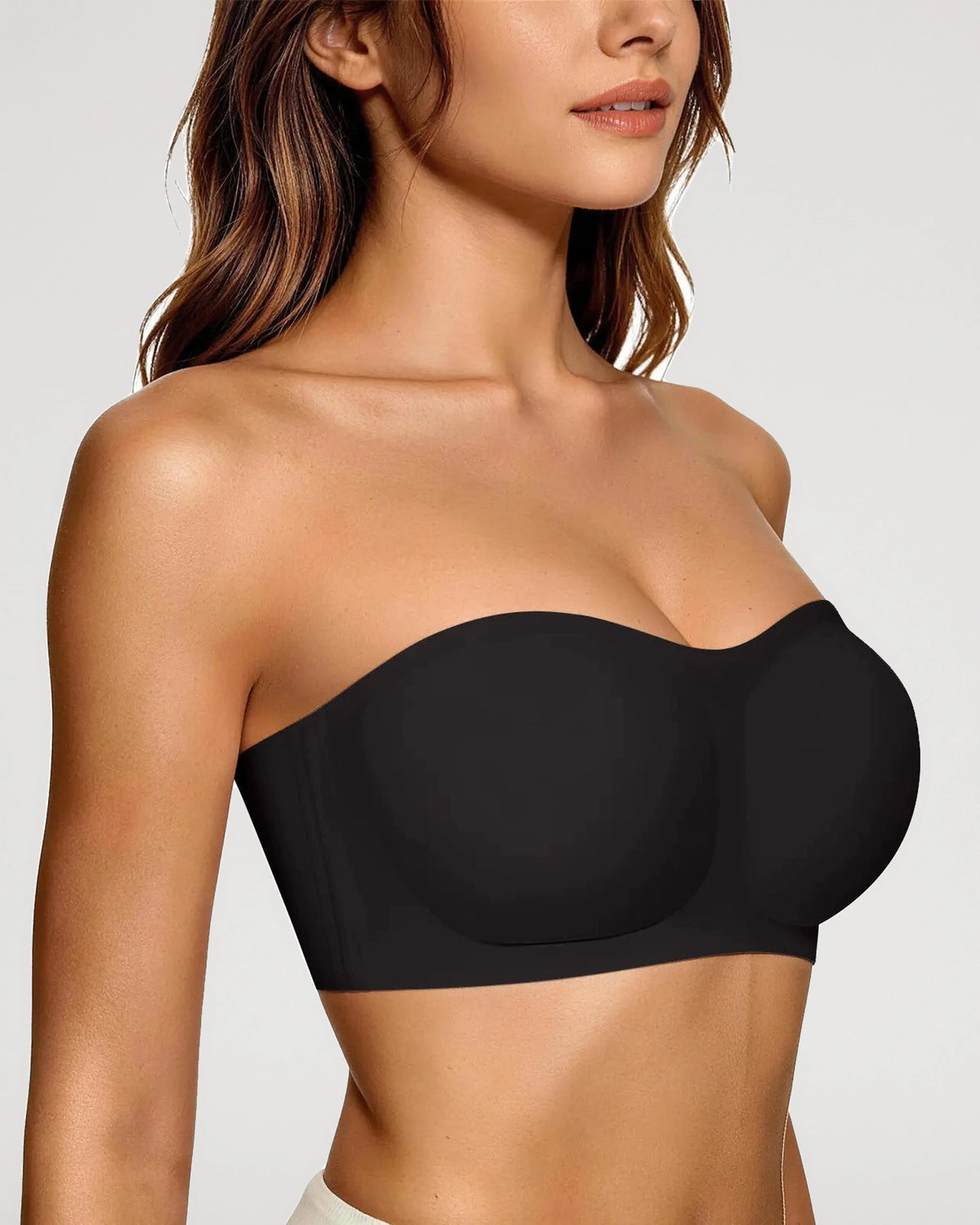 Side profile showing the strapless bra shape | LilyCurve