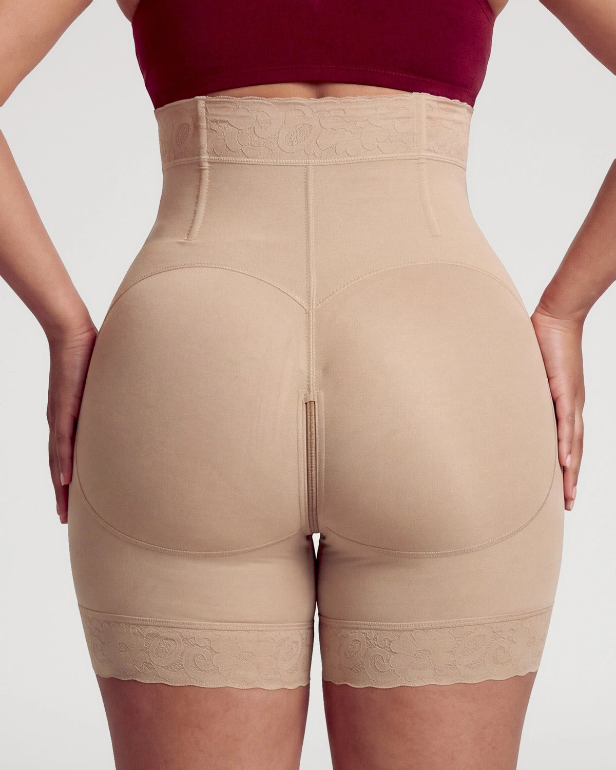 Studio fit image for the Sculpting High Waisted Tummy Control Butt Lifter Shorts | LilyCurve