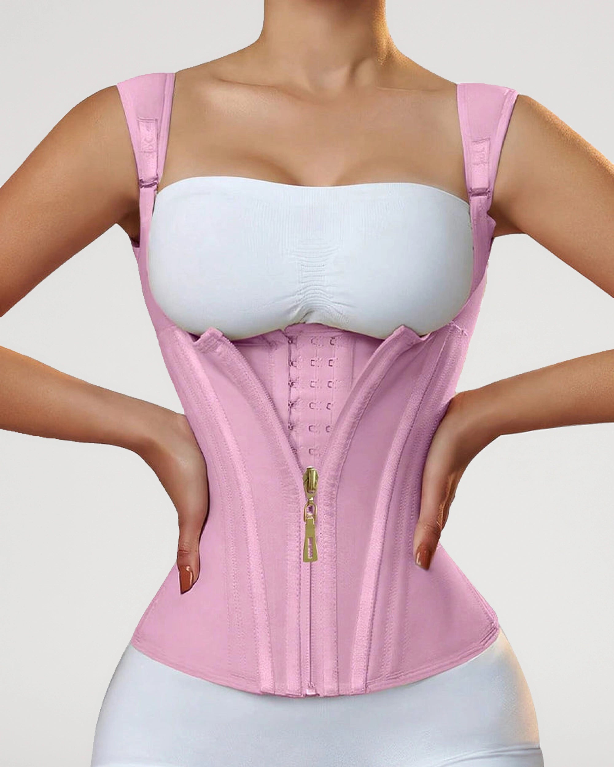 Fabric and finish detail on the Double Waistband Corset Vest Waist Trainer | LilyCurve