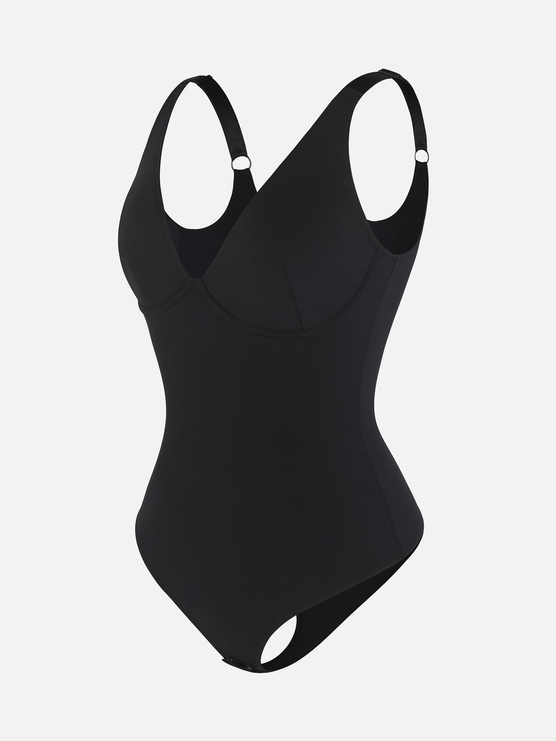 V-Neck Tummy Control Sculpt Bodysuit - V-neck Thong - White - View 11