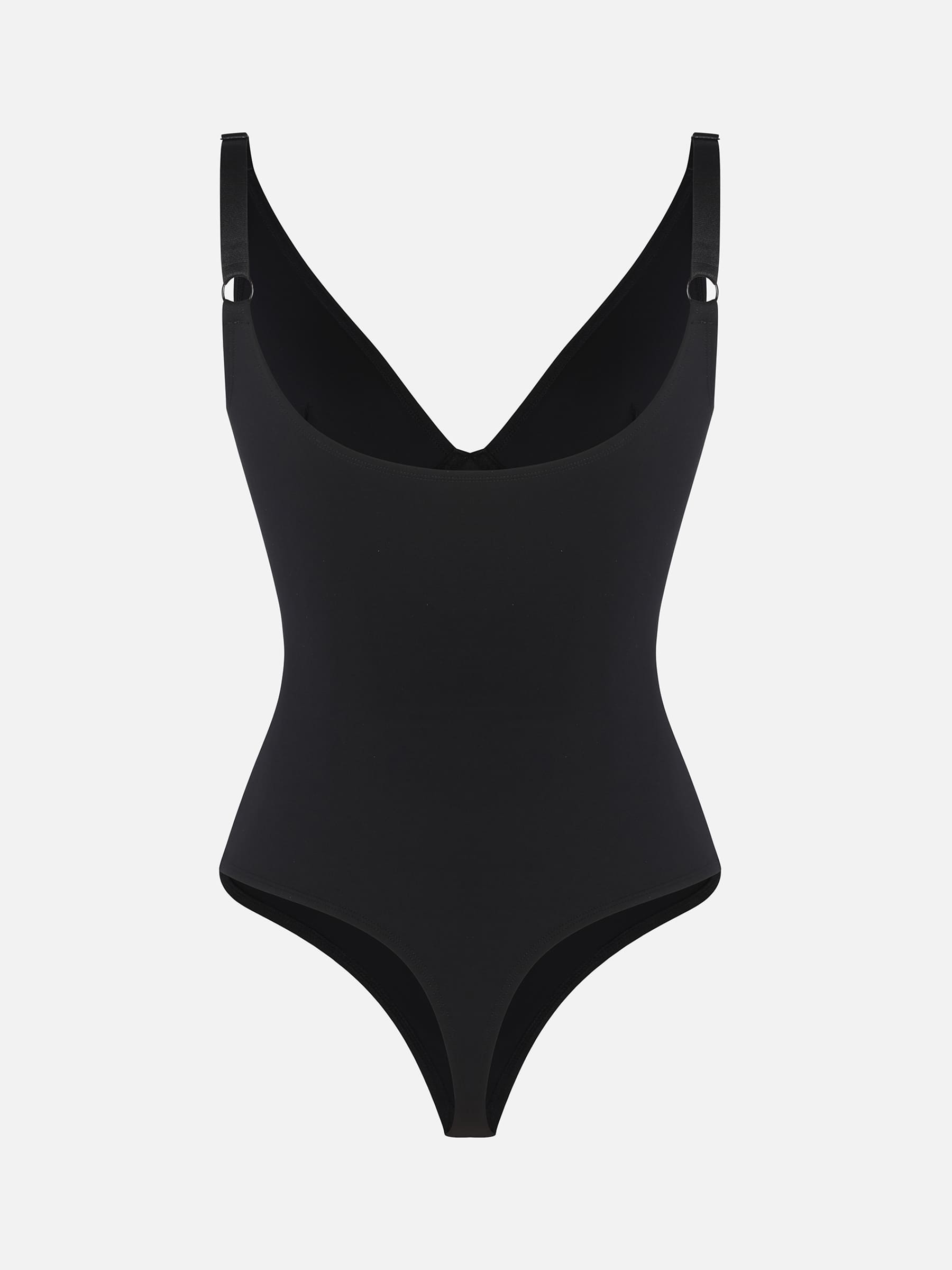 V-Neck Tummy Control Sculpt Bodysuit - V-neck Thong - White - View 10