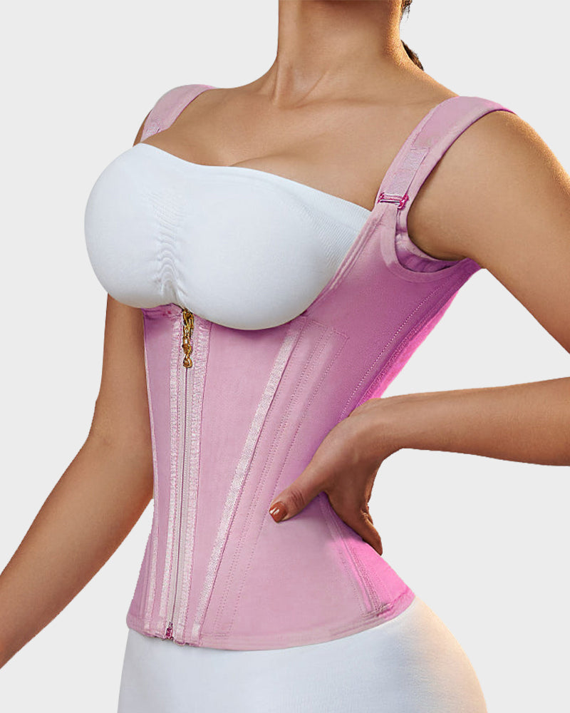 LilyCurve Double Waistband Corset Vest Waist Trainer in NU