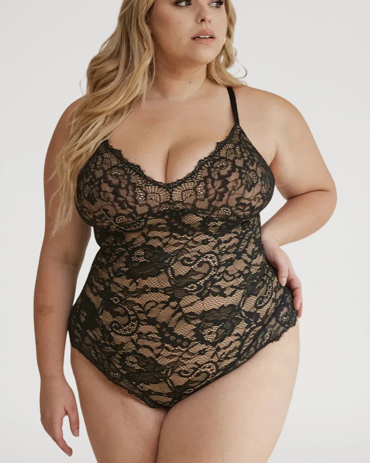 Lace V-Neck Breathable Bodysuit