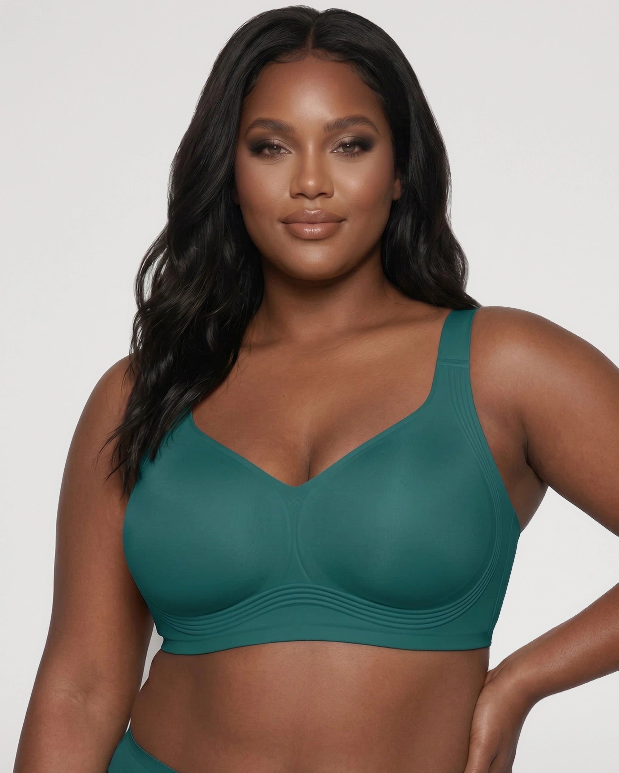 Soft contour view of the Wireless Full Coverage Seamless Push Up Jelly Bra 4Bundle | LilyCurve