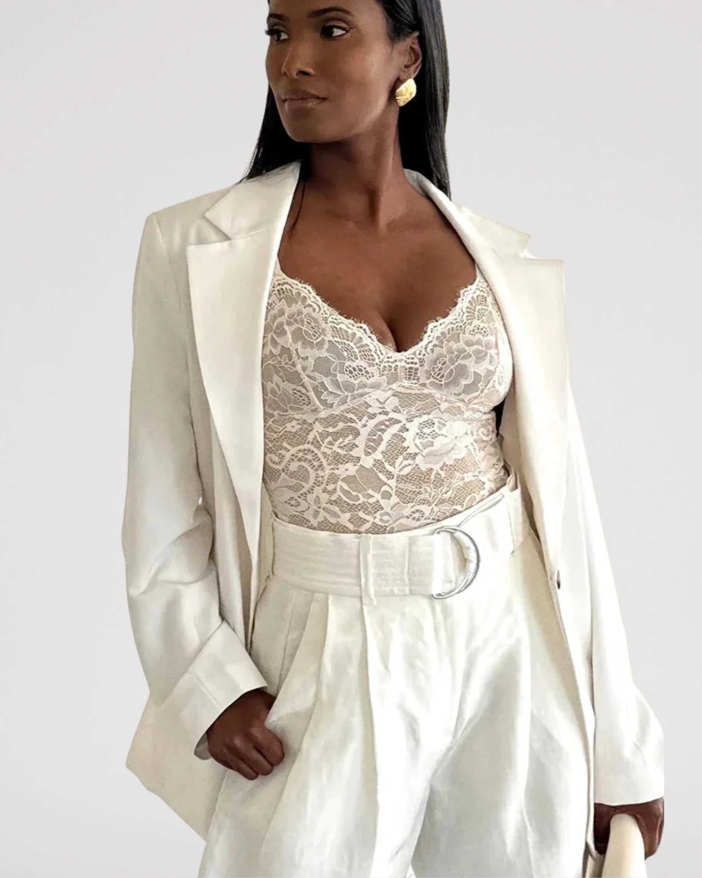 Lace V-Neck Breathable Bodysuit
