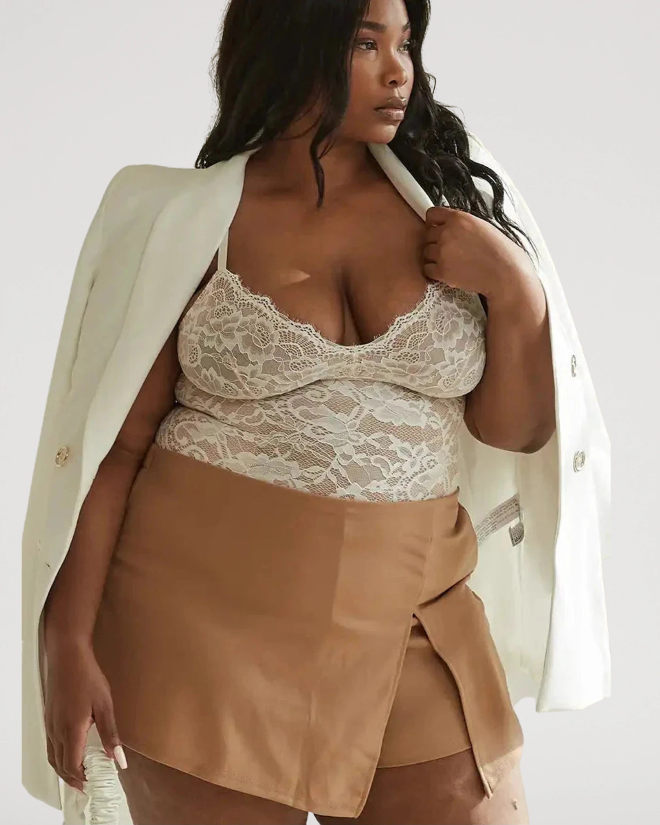 Lace V-Neck Breathable Bodysuit