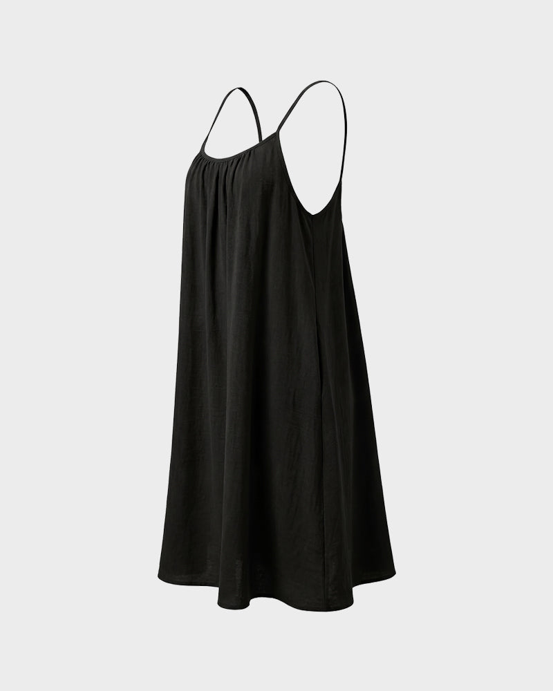 Casual Open-Back Spaghetti Strap Dress